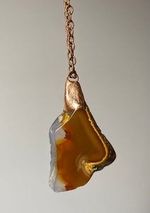 Copper-plated Golden Agate Necklace
