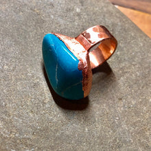 Blue Howlite Stone on Copper Band Sz 5