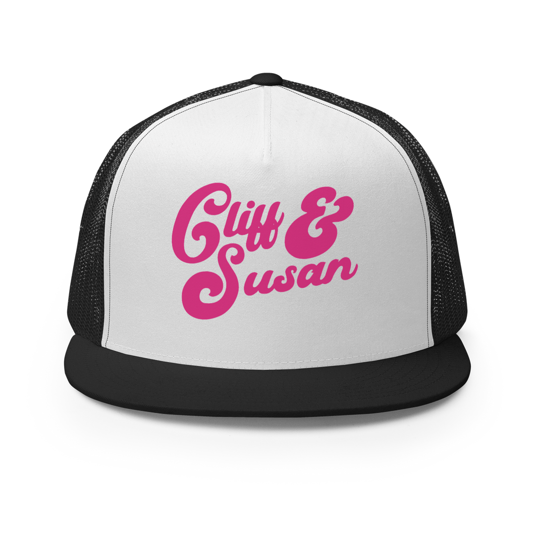 Cliff & Susan Trucker Cap (Pink Logo)