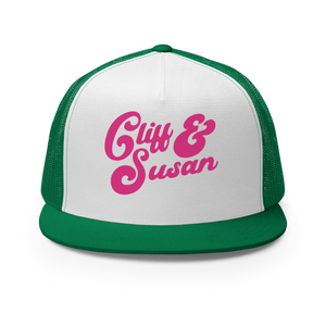 Cliff & Susan Trucker Cap (Pink Logo)