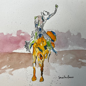 “Ride, Cowboy Ride” Original Watercolor