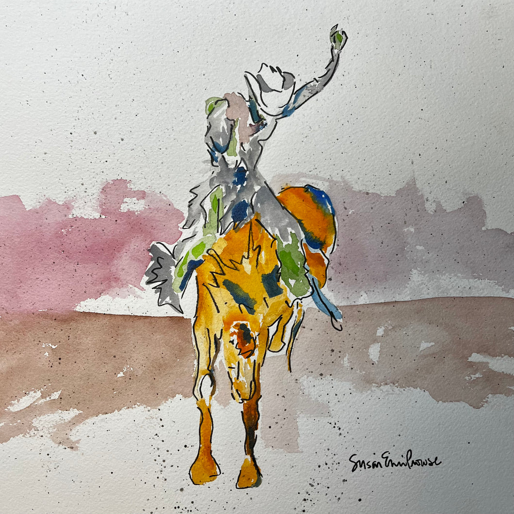 “Ride, Cowboy Ride” Original Watercolor