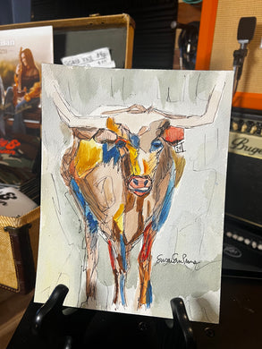 “Longhorn #24” Original Watercolor