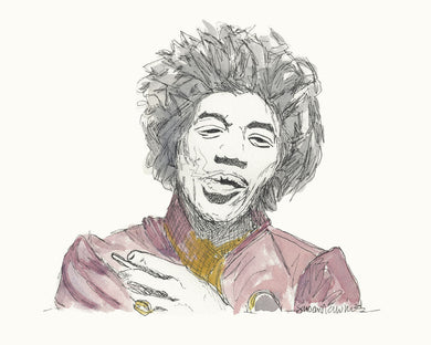 Jimi Hendrix (Giclee) by Susan Erwin Prowse