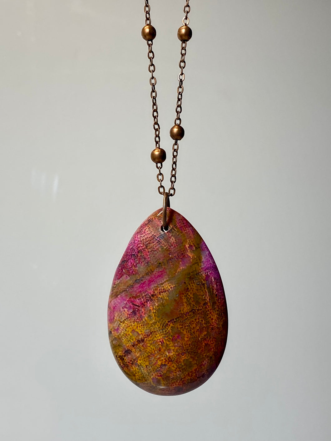 Pink & Gold Agate Necklace
