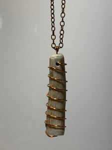Copper-wrapped Deer Horn Necklace