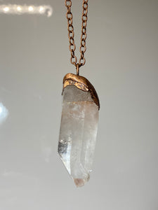 Copper-plated Lg Quartz Necklace