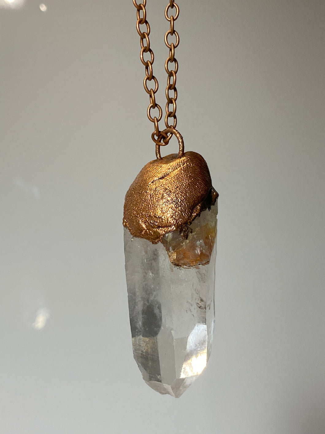 Copper-plated Lg Quartz Necklace