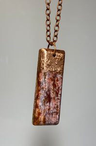 Copper-plated Lava Stone Necklace