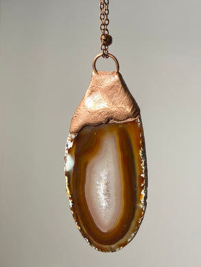 Copper-plated Brown Agate Necklace