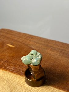 Chrysoprase Copper Plated Ring Sz 7.5