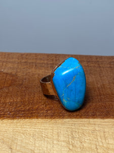 Blue Howlite Stone on Copper Band Sz 5