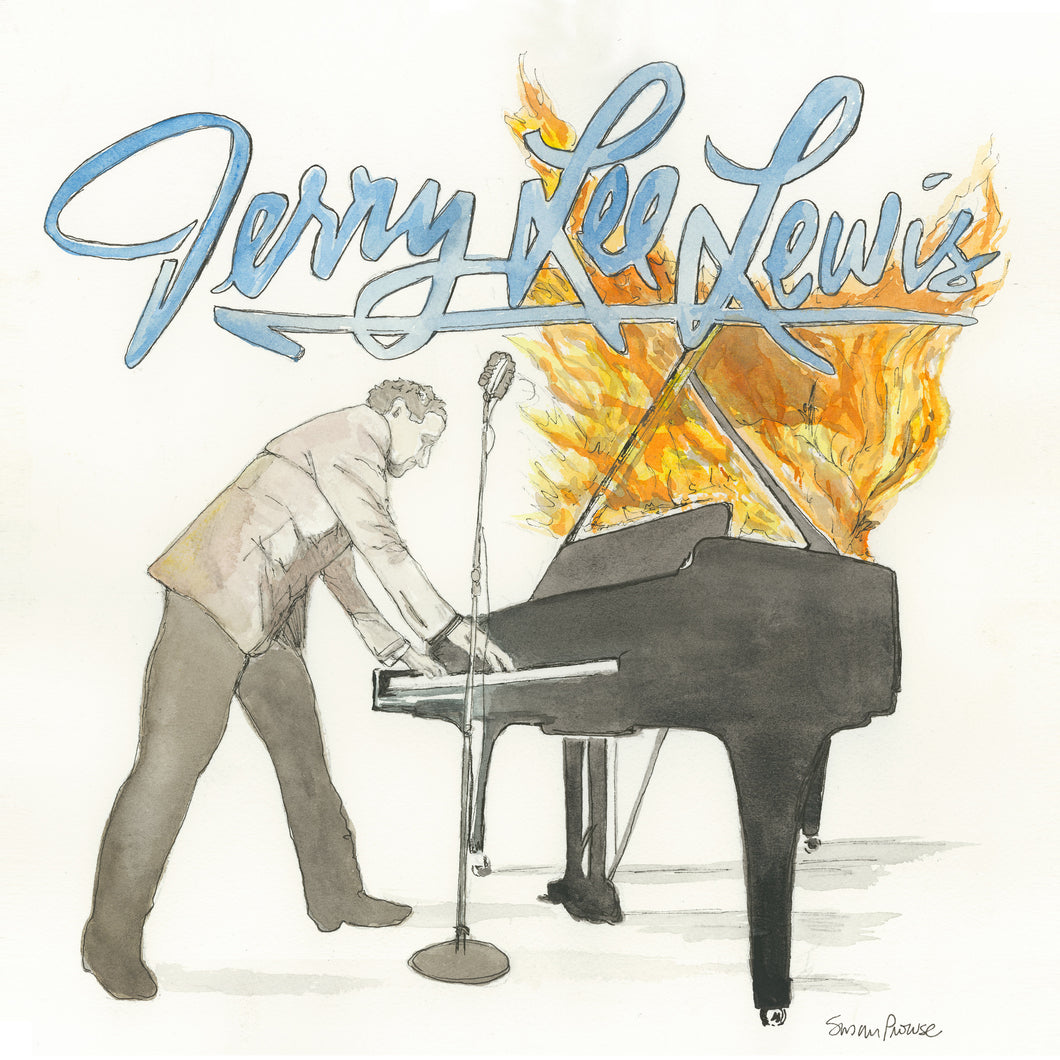 Jerry Lee Lewis Original Watercolor by Susan Erwin Prowse