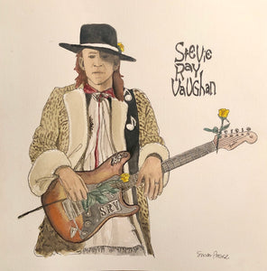 Stevie Ray Vaughn Original Watercolor by Susan Erwin Prowse